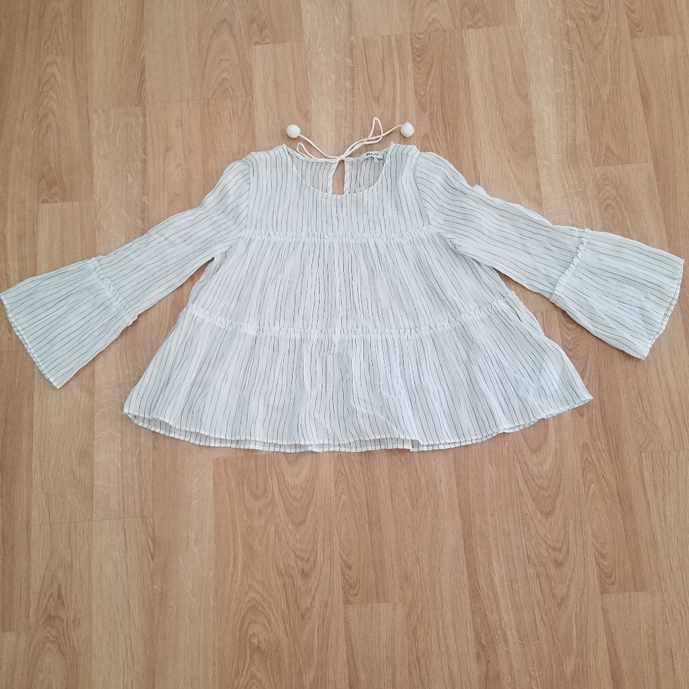 Madewell Tiered Top in Haysboro Stripe